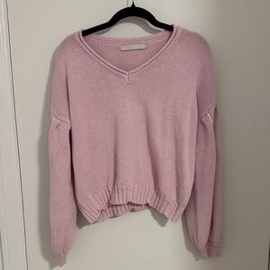 Elegant Mauve V-Neck Sweater for Women
